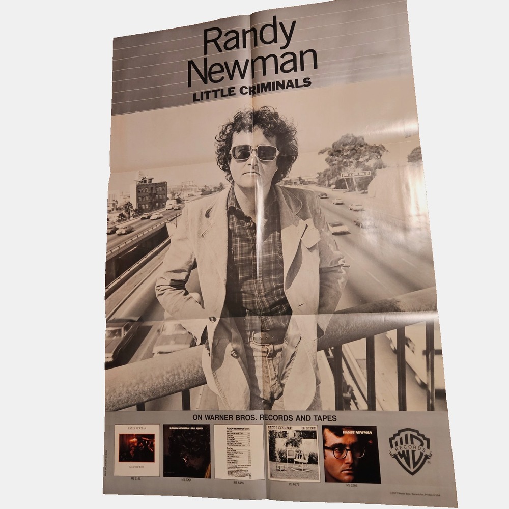 Randy Newman Little Criminals Vintage 1977 Promo Poster 23x35 Warner Bros Rock